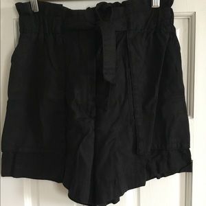 Black paperbag shorts